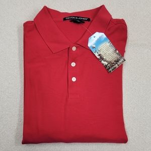 NWT Men's Devon & Jones 100% Pima Cotton  Long Sleeve Polo Shirt